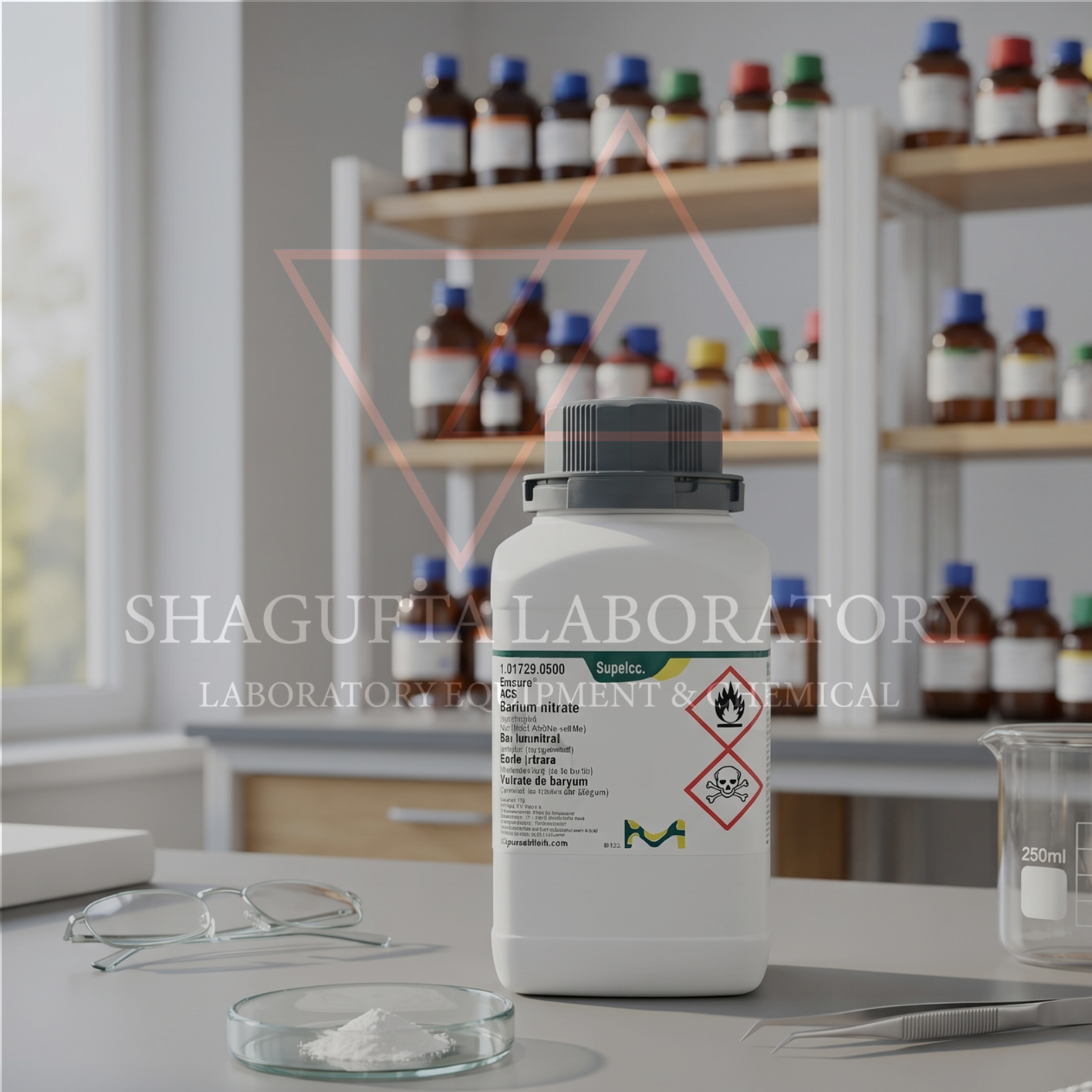 Barium Nitrate EMSURE® Merck 101729. Supelco 1GR – Reagen Kimia Analytical Grade Laboratorium (REPACK)