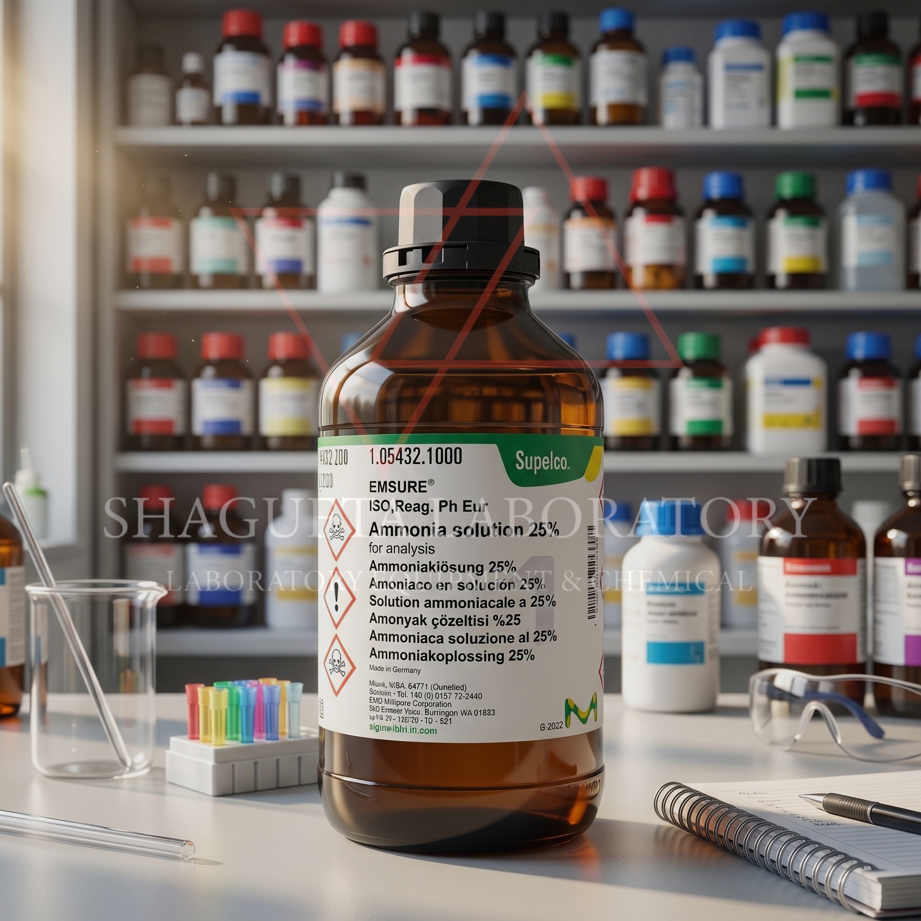 Ammonia Solution 25% EMSURE Supelco Merck 1L for Analysis Reagent Laboratorium