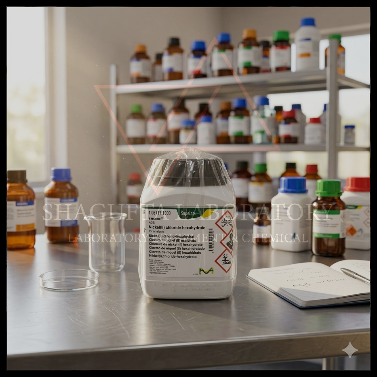 Supelco EMSURE® Nickel(II) Chloride Hexahydrate ACS for Analysis merupakan bahan kimia laboratorium analytical grade berkualitas tinggi untuk kebutuhan analisis, quality control (QC), penelitian, pendidikan, dan aplikasi industri. Produk original Merck/Supelco dengan standar ACS dan kemurnian tinggi untuk hasil pengujian laboratorium yang akurat dan konsisten.