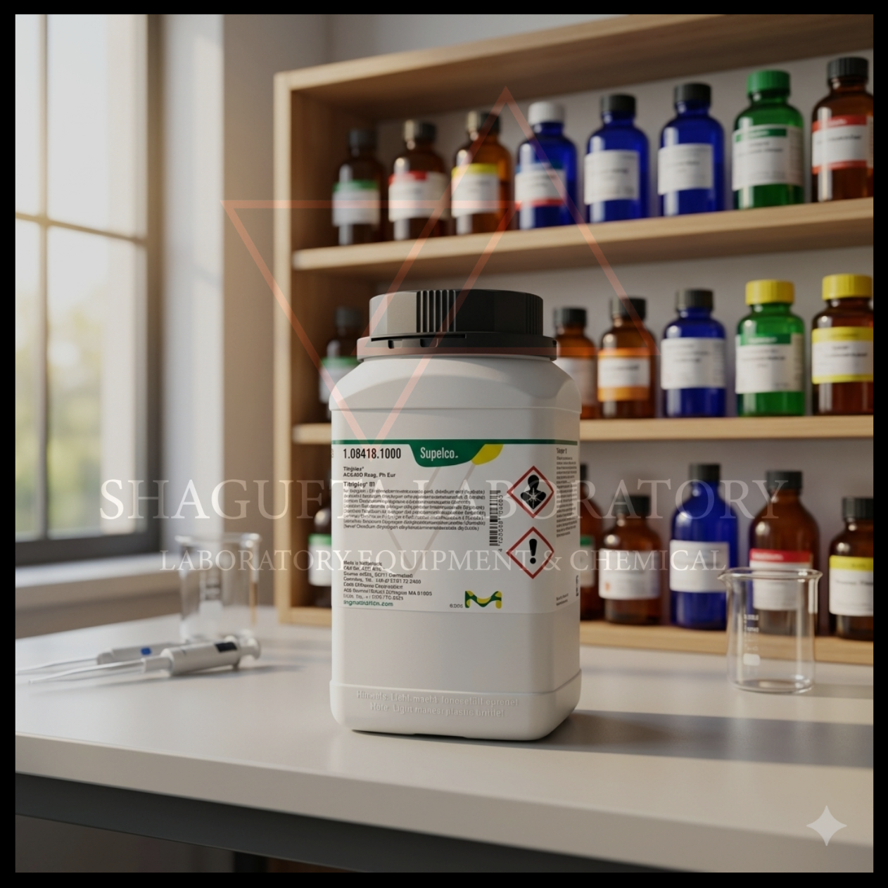 Supelco Titriplex III Disodium EDTA Dihydrate 108418 merupakan bahan kimia analytical grade berkualitas tinggi untuk titrasi kompleksometri, analisis laboratorium, quality control, penelitian, dan aplikasi industri. Cocok digunakan pada laboratorium kimia, farmasi, pendidikan, lingkungan, dan institusi penelitian.