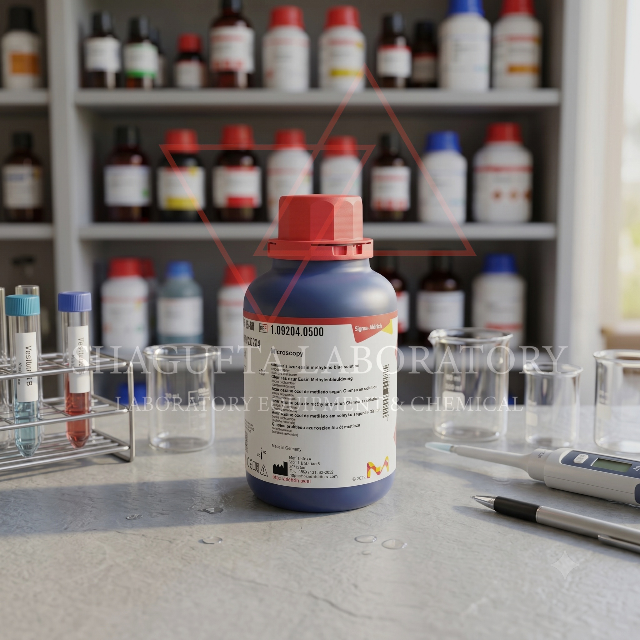Sigma-Aldrich Giemsa’s Azure Eosin Methylene Blue Solution 1.09204.0500 – Pewarna Mikroskopi Giemsa Laboratorium