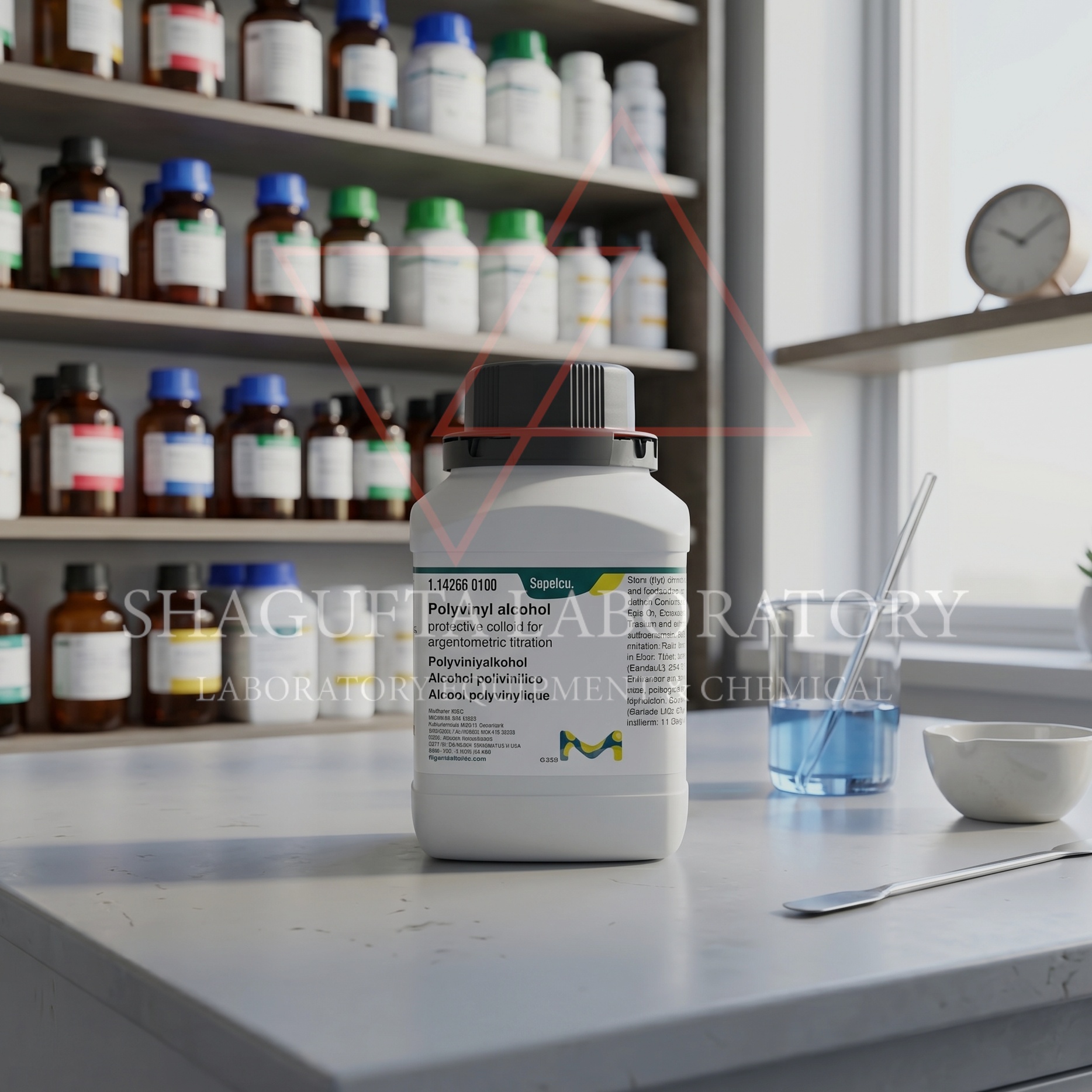 Polyvinyl Alcohol (PVA) Supelco Merck 1142660100 adalah bahan kimia laboratorium berkualitas tinggi yang digunakan sebagai protective colloid untuk aplikasi volumetric titration, analisis kimia, penelitian, dan QC industri. Cocok untuk laboratorium analitik, pendidikan, penelitian, dan penggunaan profesional.