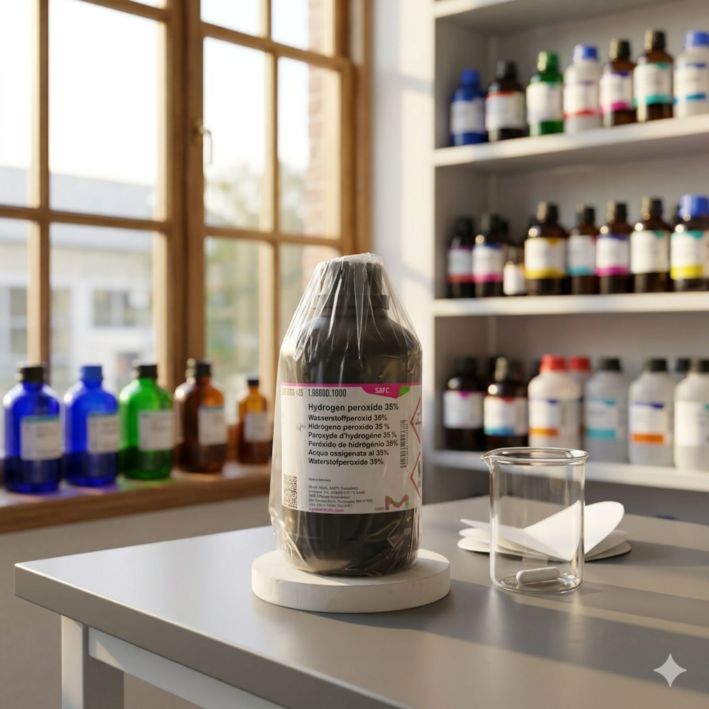 Hydrogen Peroxide 35% PA/Analytical Grade – Bahan Kimia Laboratorium Berkualitas merck 108600