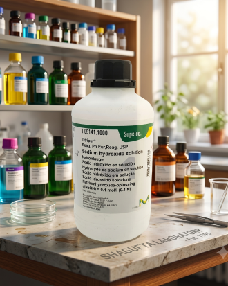 Supelco Sodium Hydroxide Solution 0.1 mol/L 1.09141.1000 – Larutan Natrium Hidroksida Reagen Titrasi Laboratorium