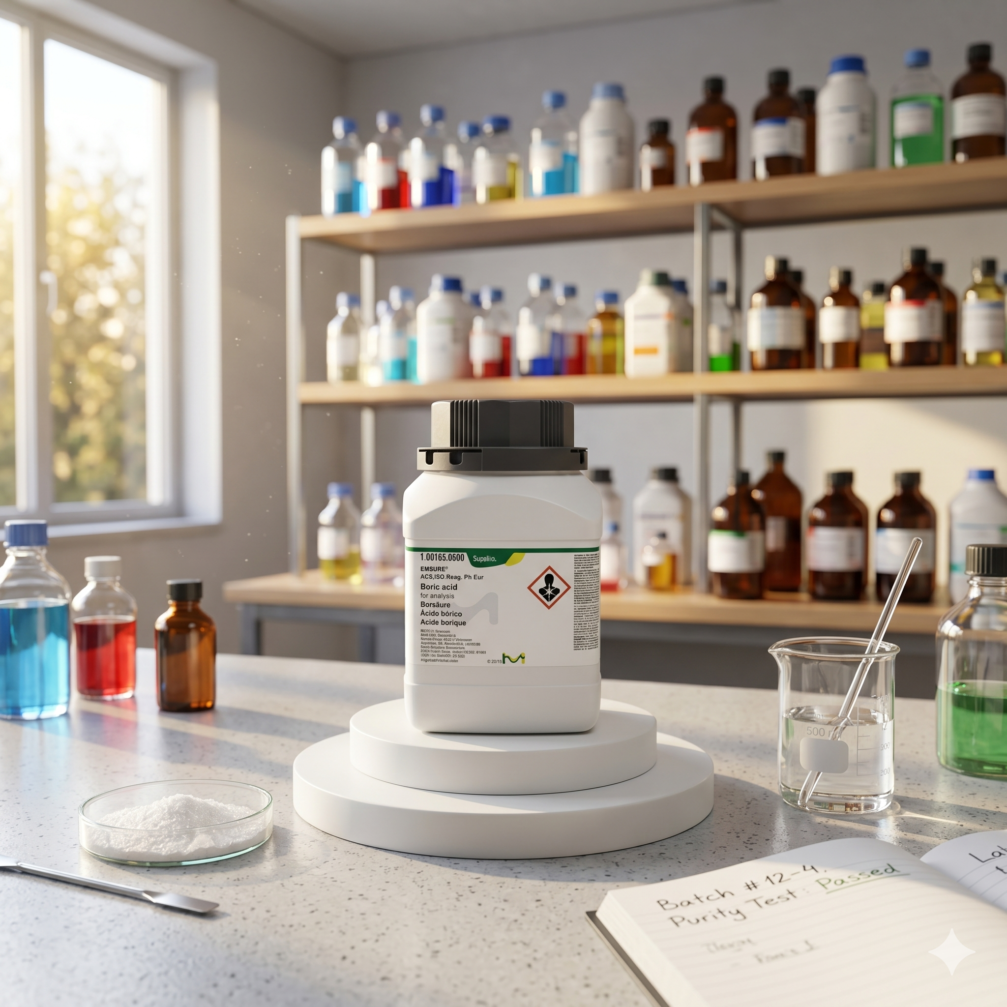 Boric Acid EMSURE ACS ISO Reag Ph Eur Merck 1.00165.0500 Analytical Grade