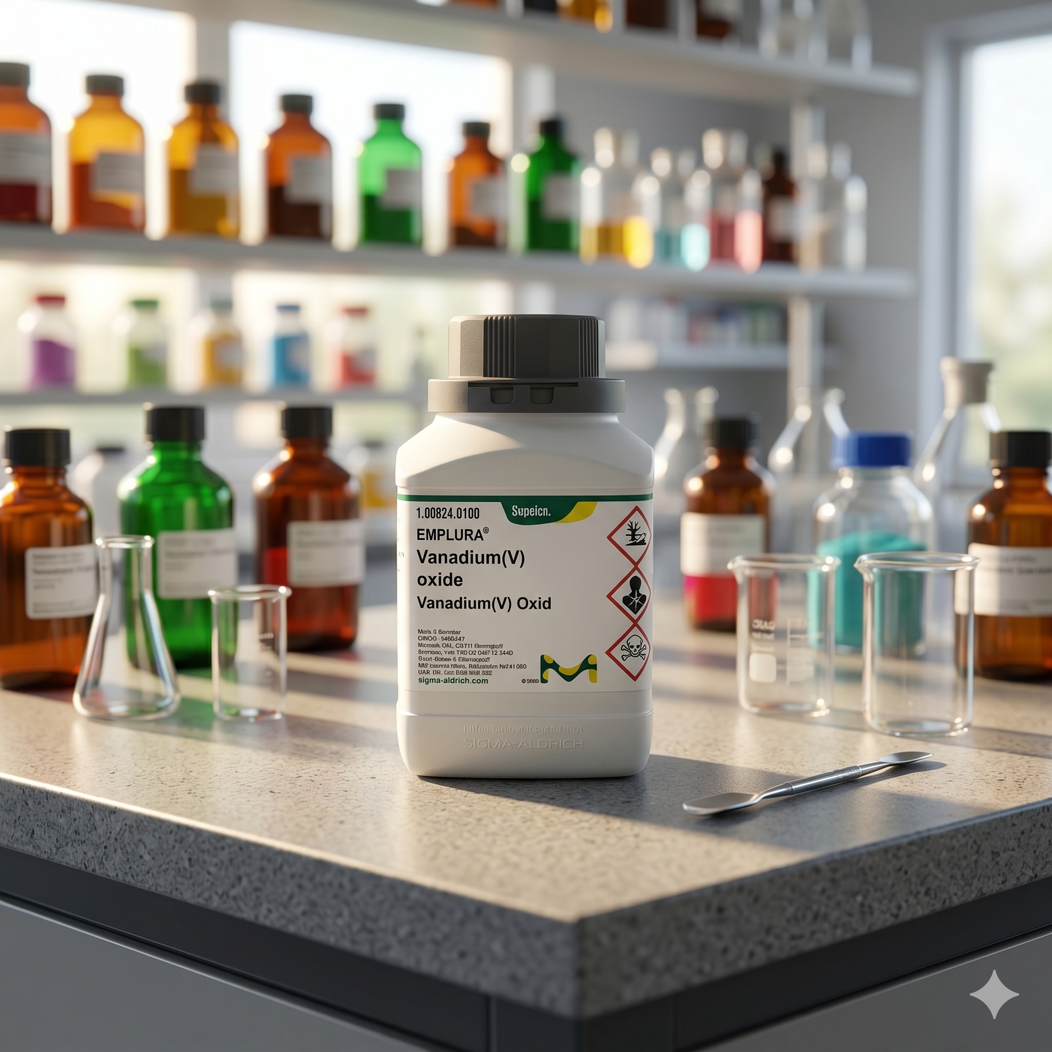 Vanadium(V) Oxide EMPLURA® Merck 100824 1GR – Vanadium Pentoxide Reagent Laboratorium (REPACK)