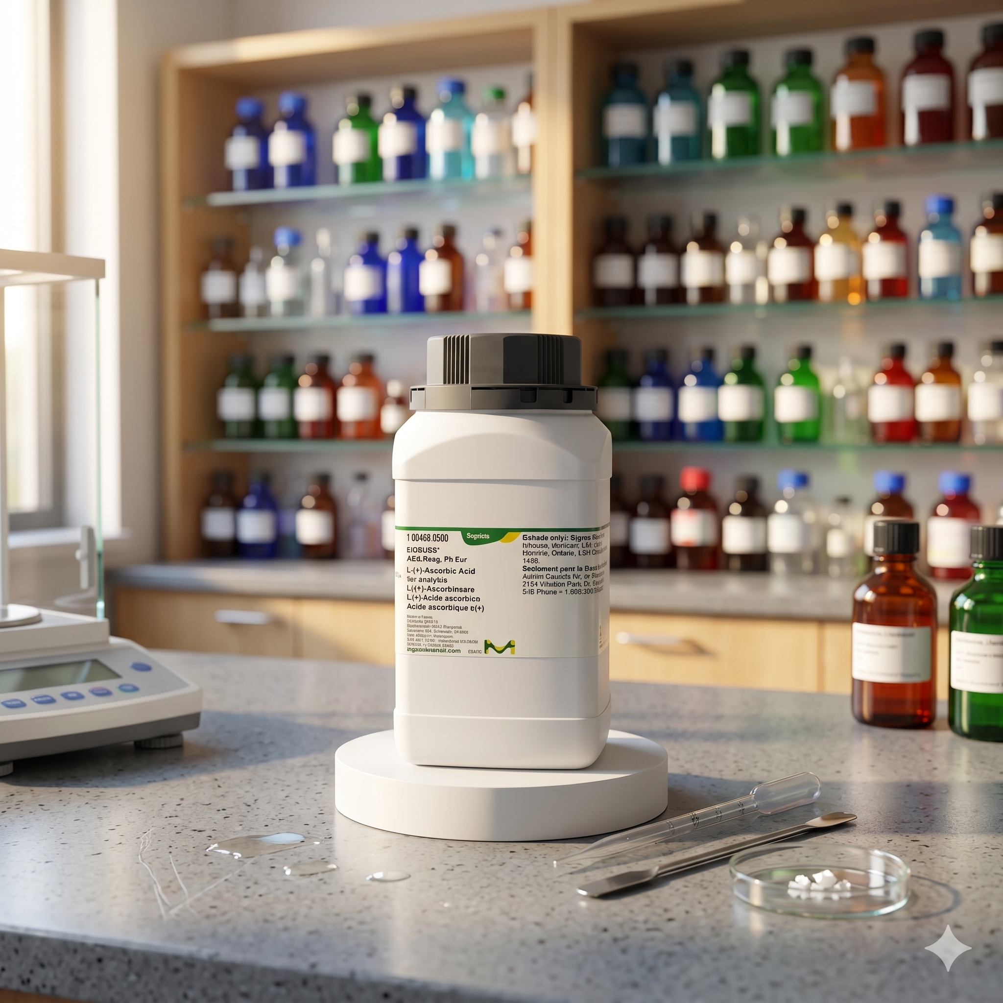 L-(+)-Ascorbic Acid EMSURE ACS Reag Ph Eur Merck 100468 500g – Vitamin C Analytical Grade Laboratorium