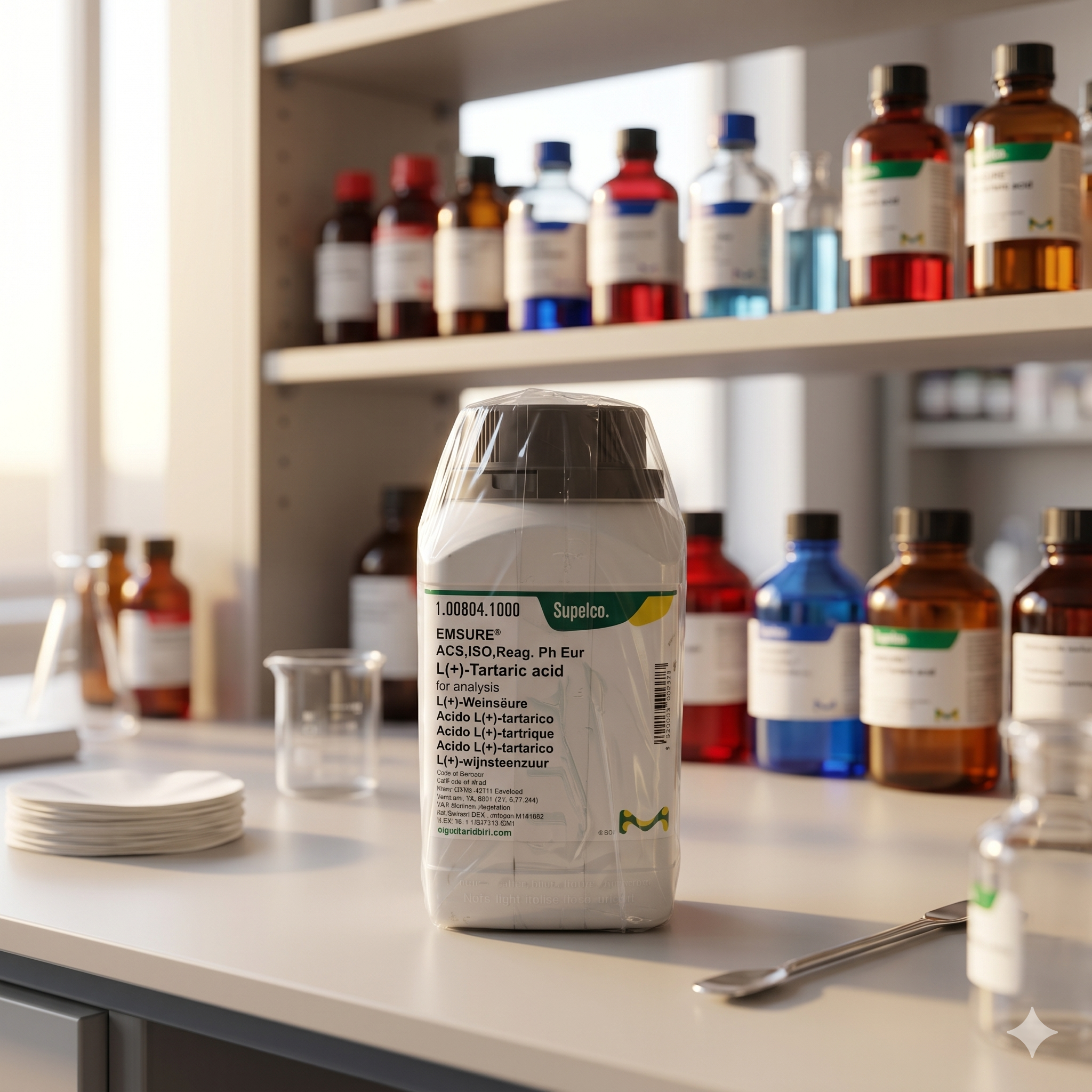 L-(+)-Tartaric Acid EMSURE Merck 100804 10GR ACS ISO Reag Ph Eur Analytical Grade (REPACK)