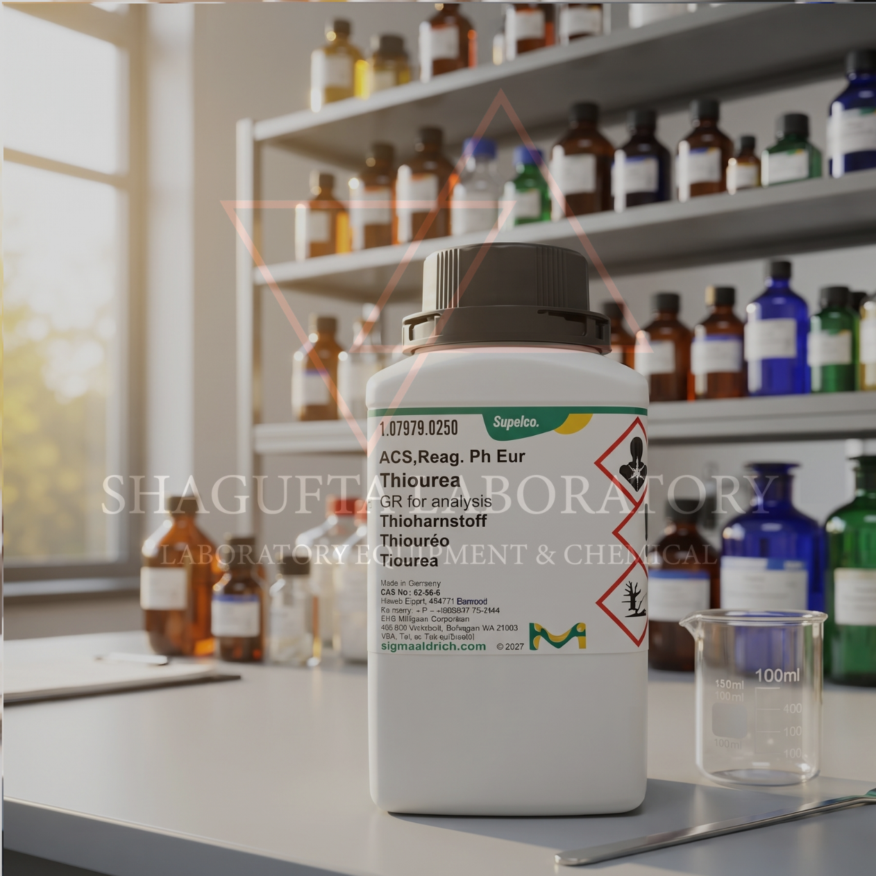 Merck EMSURE® Thiourea 107979 250g – Thiourea / Thiokarbamida / Sulfourea / CH₄N₂S for Analysis ACS
